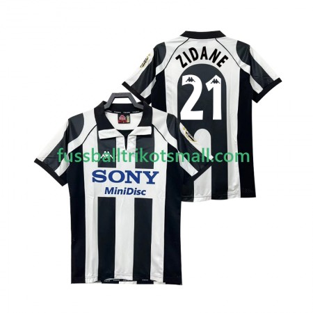 Fußballtrikots Juventus ZIDANE 21 Retro 1997 1998 Kurzarm Heimtrikotsatz kaufen
